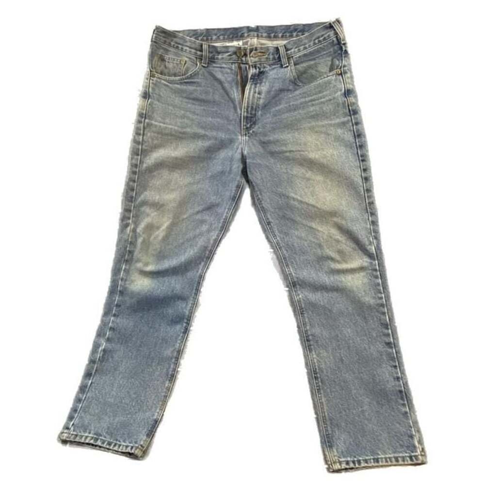 Carhartt B18 STW Straight Fit Light Wash Denim Work Jeans 36x30